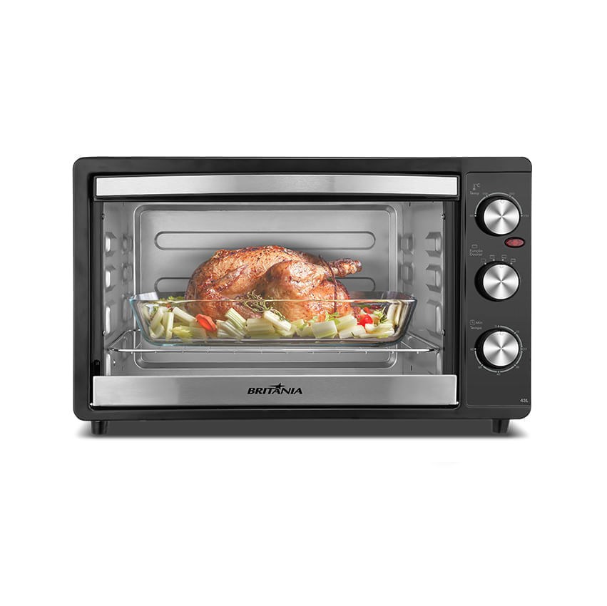 Forno elétrico Britânia BFE43 de 43 litros preto com detalhes em inox