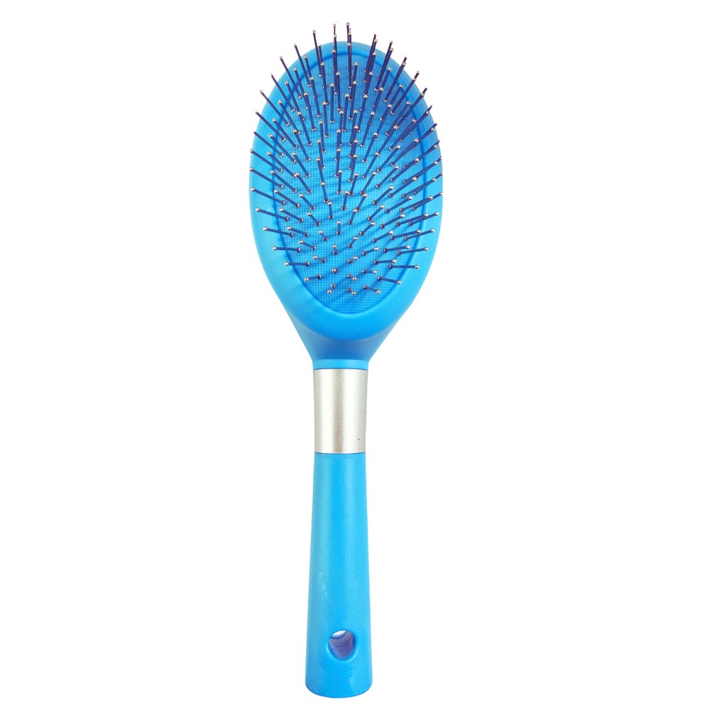 Escova Chalesco Soft azul com cabo e cerdas flexíveis em formato oval