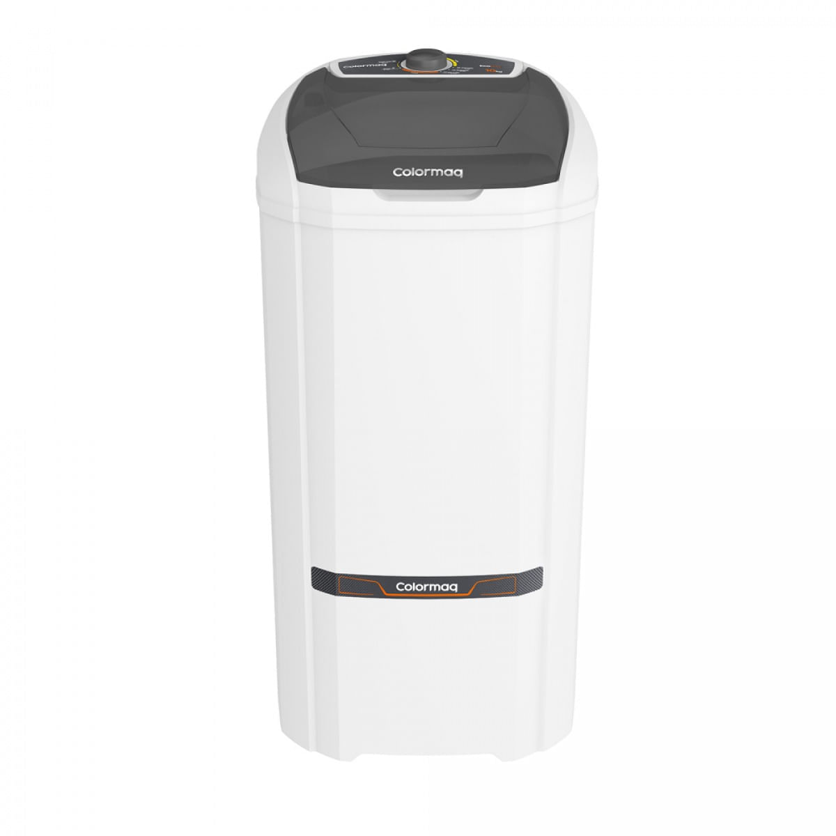 Tanquinho Colormaq LCS10 de 10 kg branco, com tampa translúcida escura e faixa preta com o logo no gabinete