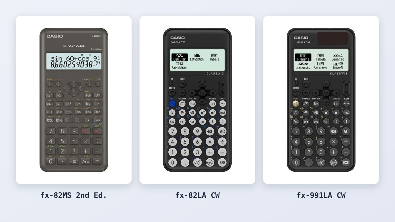 Calculadora científica Casio: fx-82MS, fx-82LA CW ou fx-991LA CW, qual comprar?