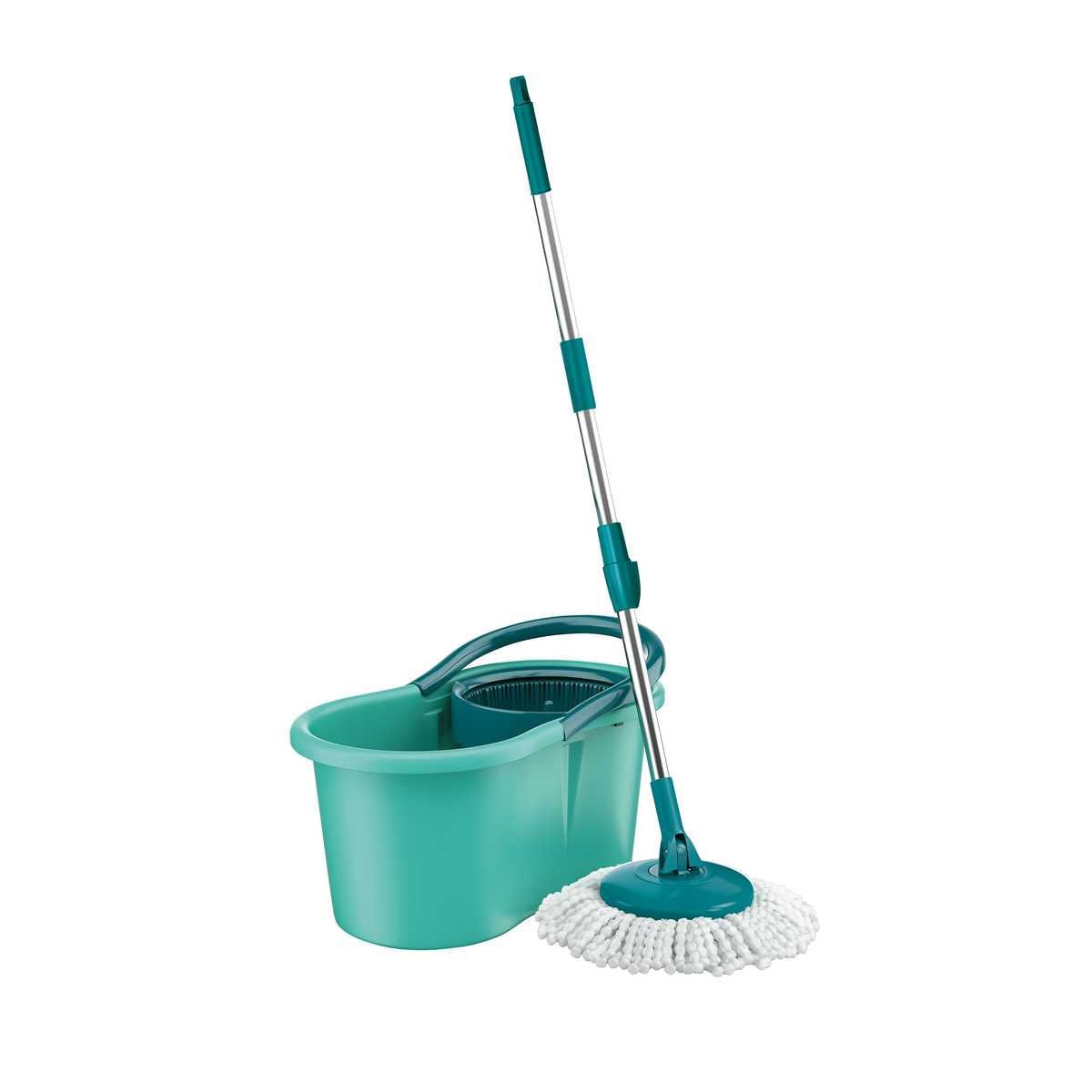 Mop giratório Flash Limp MOP8209 verde água com balde de 12 litros e cabo telescópico