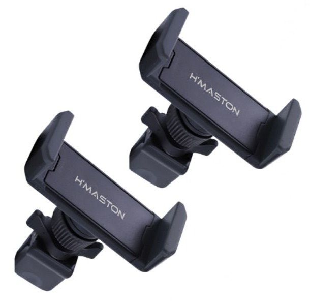 Dois suportes de celular veicular H'Maston CJ-350 com garra para grade de saída de ar e braço giratório
