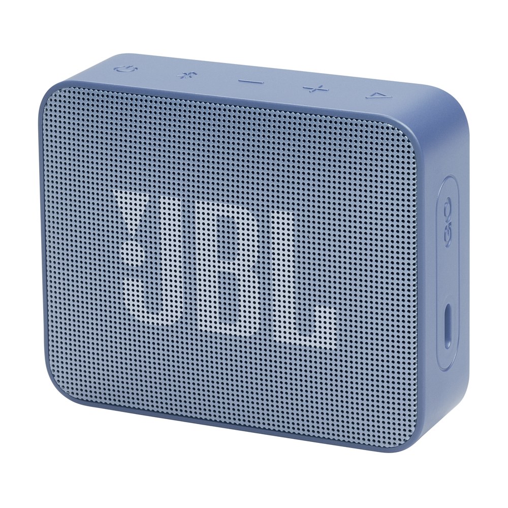 Caixa de som JBL Go Essential 2 azul vista de frente
