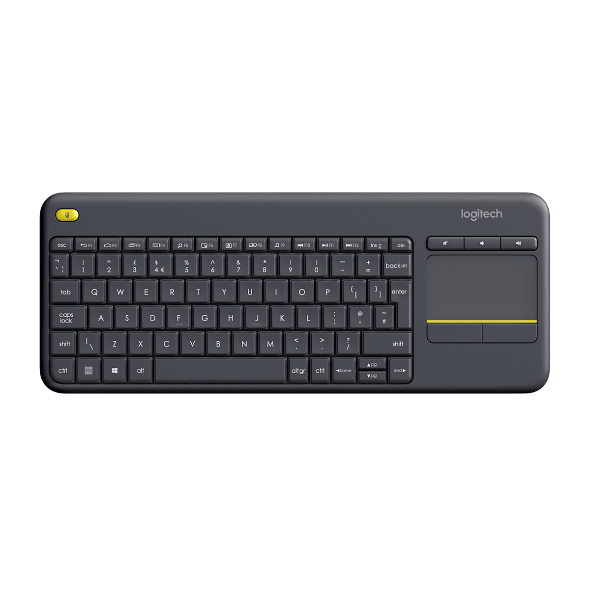 Teclado sem fio Logitech K400 Plus com touchpad integrado