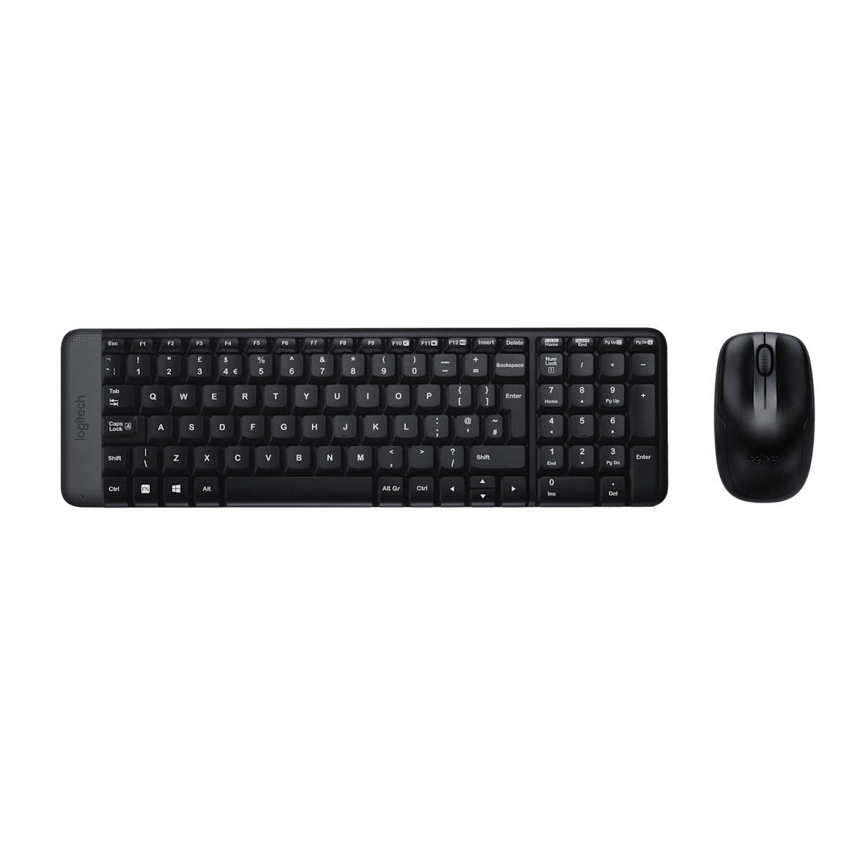 Teclado e mouse sem fio Logitech MK220 lado a lado
