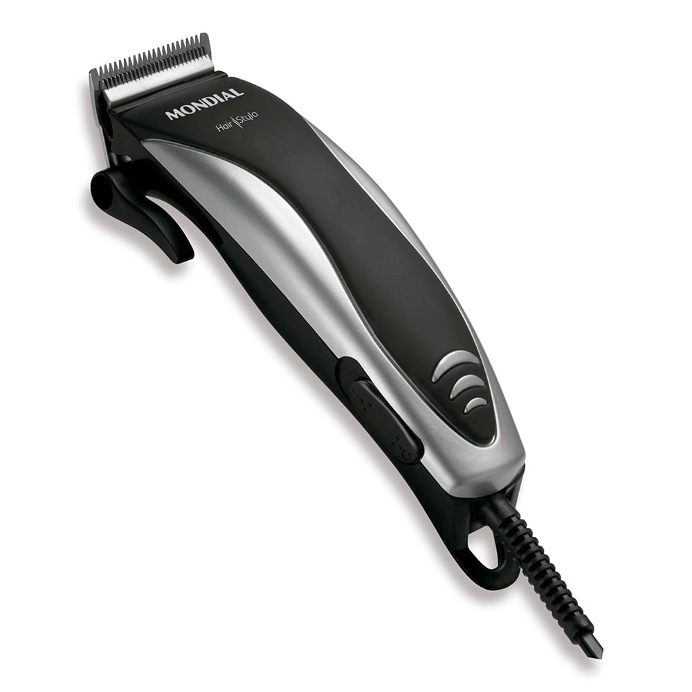 Máquina de cortar cabelo Mondial Hair Stylo CR-02 preta e prata com cabo espiral