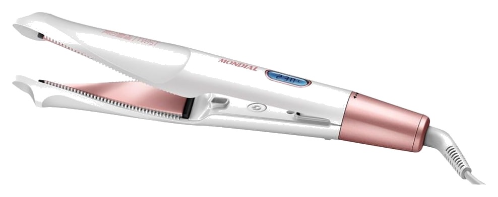 Prancha alisadora e modeladora Mondial P-51 Twist branca com detalhe rose gold e visor