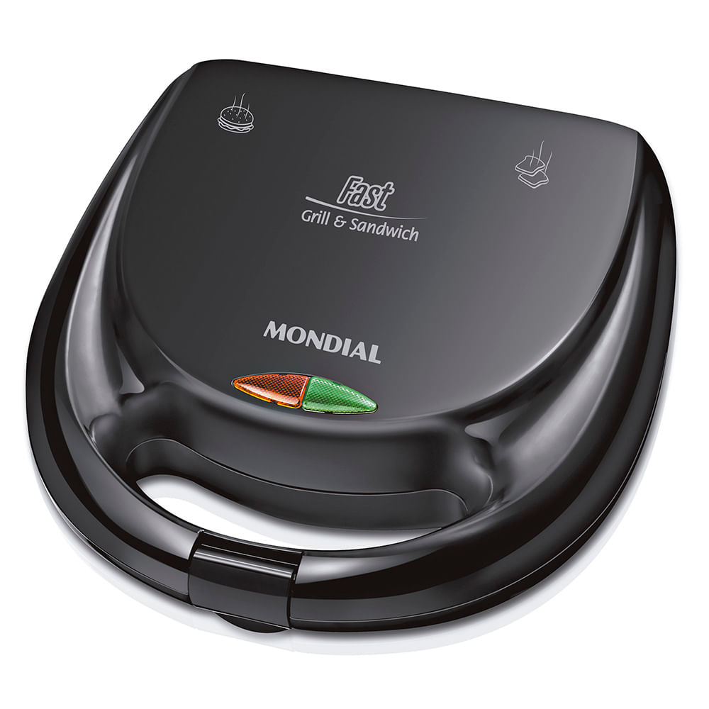 Sanduicheira grill Mondial S-12 Fast Grill Sandwich preta fechada