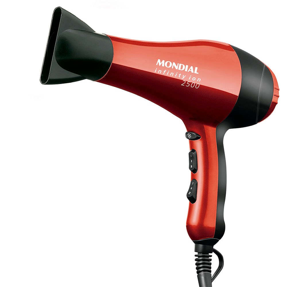 Secador de cabelo Mondial SC-12 Infinity Íon 2500 vermelho e preto com bocal