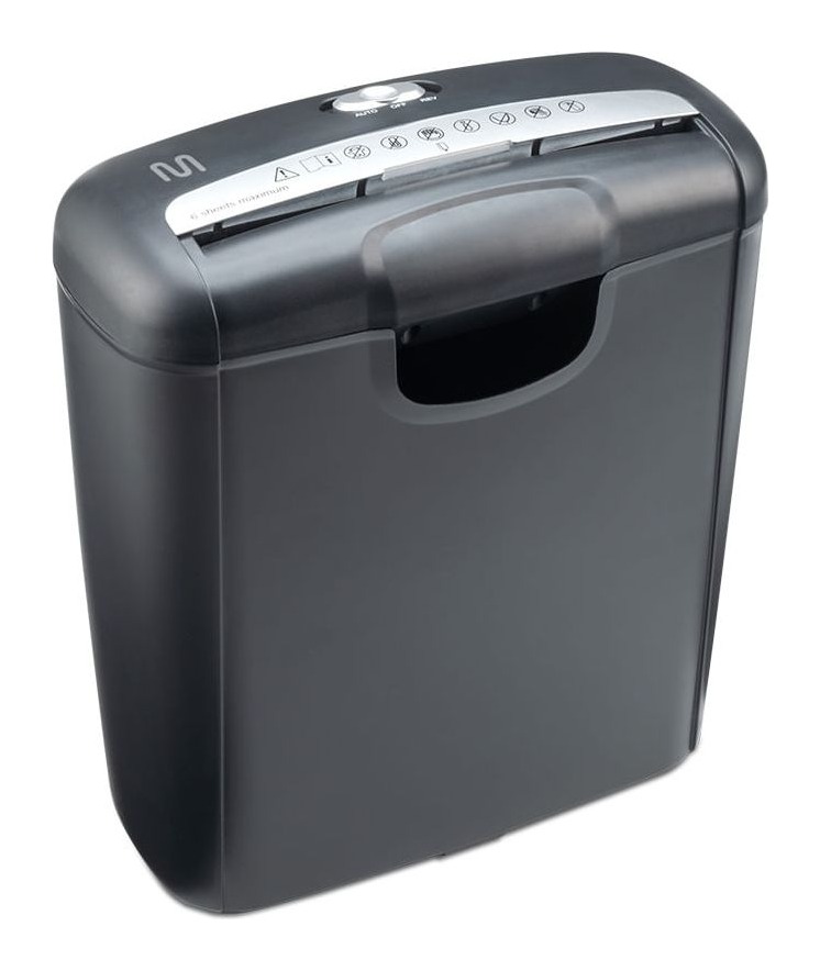 Fragmentadora de papel Multilaser OF009 preta, com fenda de alimentação no topo e cesto de 10 litros
