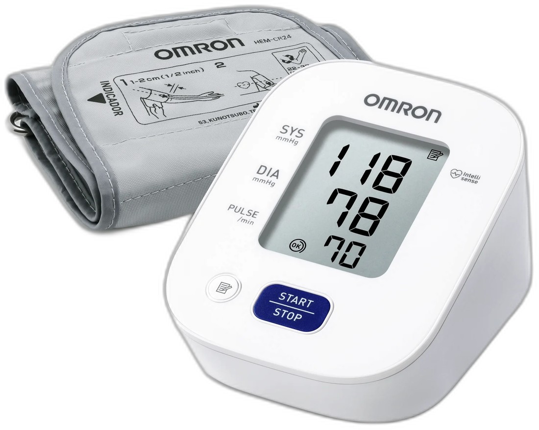 Monitor de pressão Omron HEM-7142 branco com a braçadeira cinza