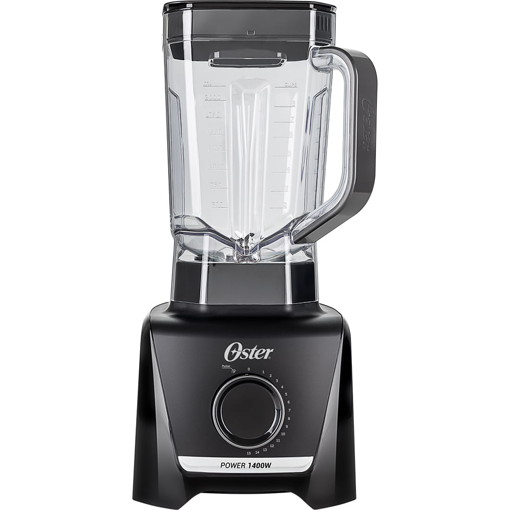 Liquidificador Oster 1400 Full preto com jarra grande transparente