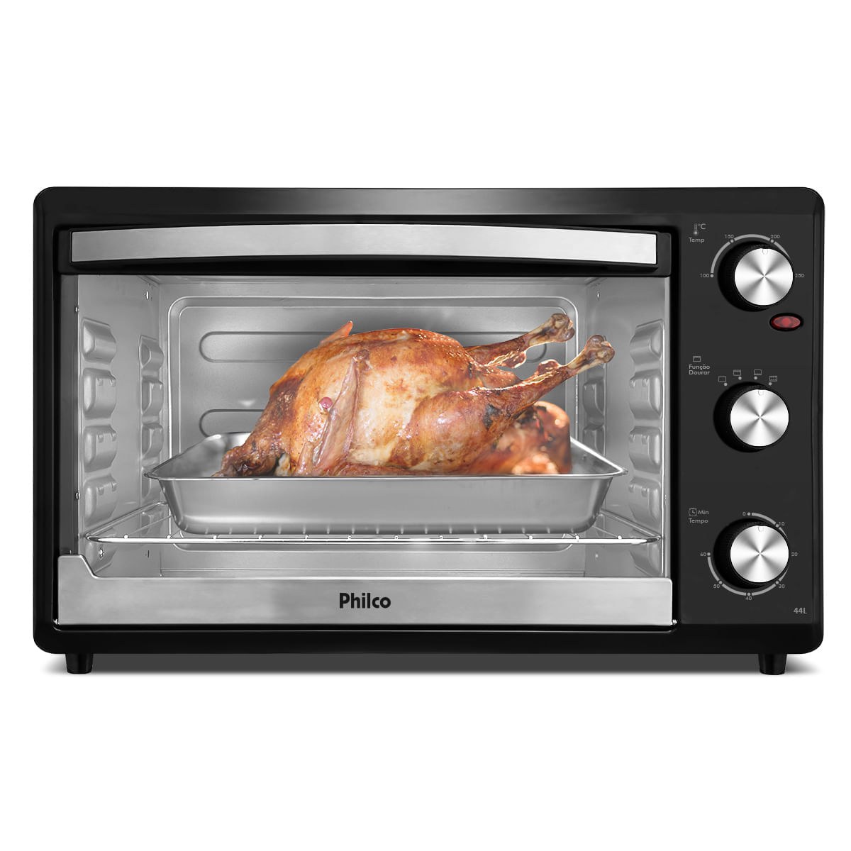 Forno elétrico Philco PFE44P de 44 litros preto com porta de vidro e grelha