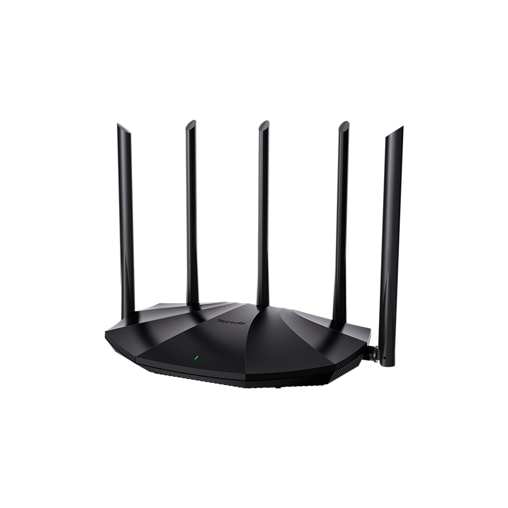 Roteador Tenda TX2 Pro preto com cinco antenas externas