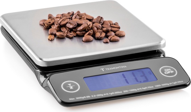 Balança digital de cozinha Tramontina Adatto 61101050 de 3 kg com base em aço inox