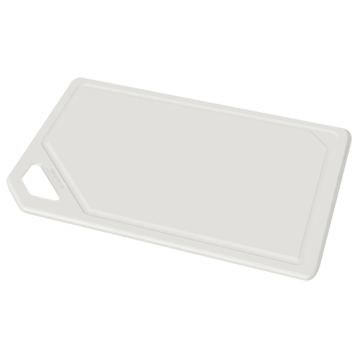 Tábua de corte Tramontina MixColor em polipropileno branco com furo para pendurar
