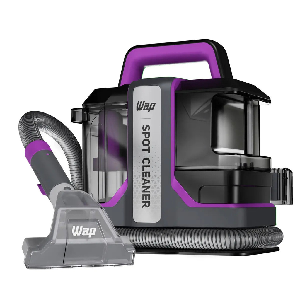Extratora portátil WAP Spot Cleaner W3 cinza e roxa, com alça, tanques transparentes, mangueira e bico grande